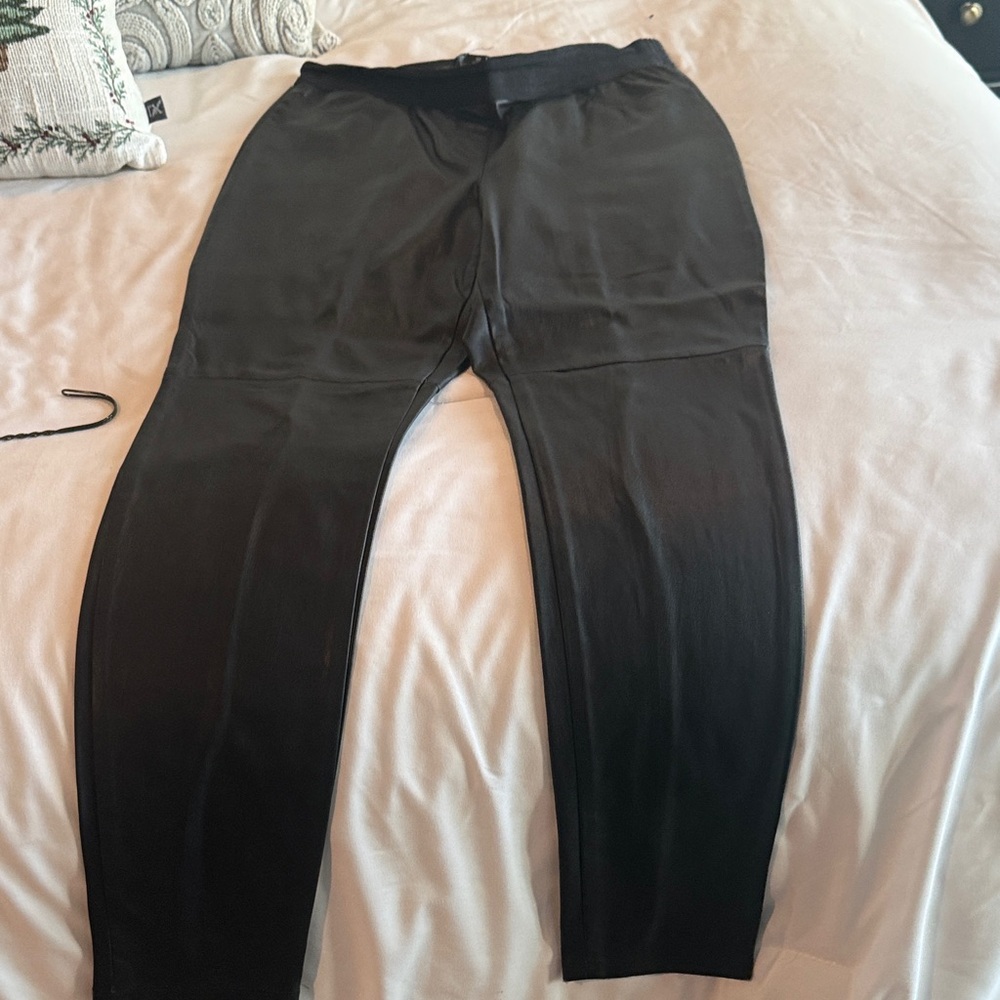 Full leather skinny pants